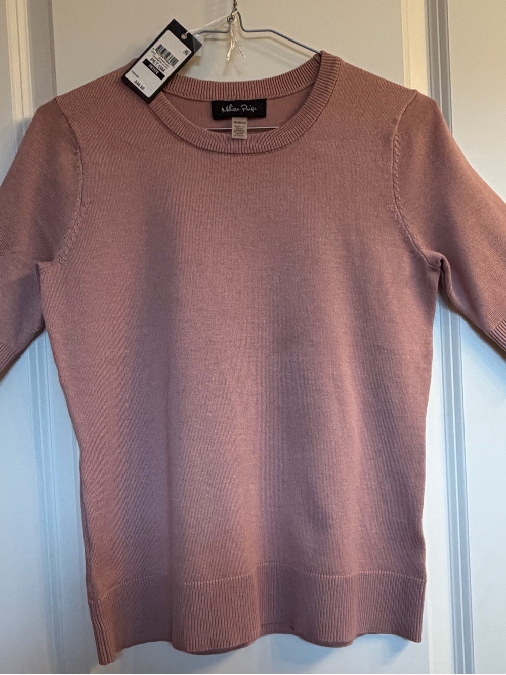 P/S Melissa Paige Dusty Rose Short Sleeve Crewneck Sweater